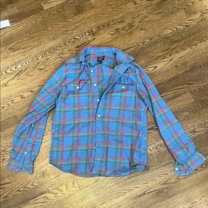 J. Crew Blue and Red Plaid Men's Shirt